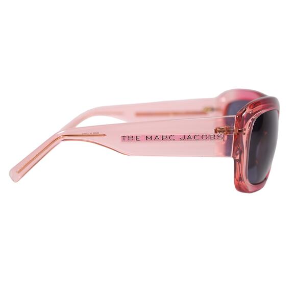 Marc Jacobs Wraparound Oval Sunglasses - Transparent Red Pink Ombre / Grey - NWT - Picture 7 of 10